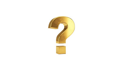 Golden Question Mark on Transparent Background