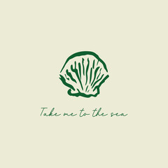 Sea shell elegant print design vector hand drawn illustration