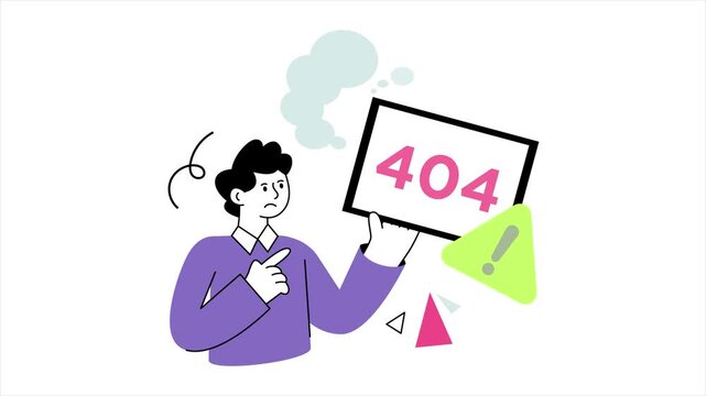 404 Page  2D Animation MP4 File