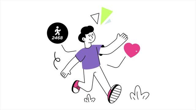 Workout Tracker 2D Animation MP4 File