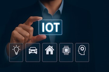 Internet of Things interface with hand selecting smart connected devices