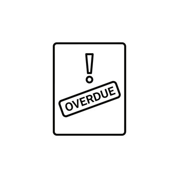 Overdue Notification Icon for late payment or unfinished task alert