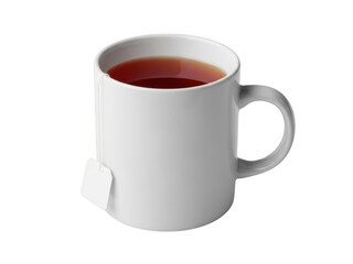 White ceramic coffee mug isolated on transparent background