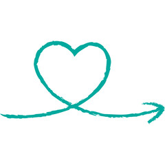 Hand drawn arrow. Doodle arrow in crayon style. Vector illustration isolated on white.