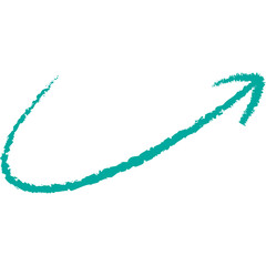 Hand drawn arrow. Doodle arrow in crayon style. Vector illustration isolated on white.