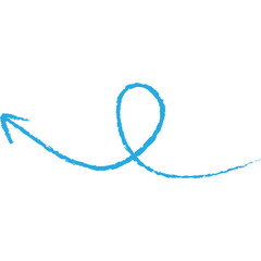 Hand drawn arrow. Doodle arrow in crayon style. Vector illustration isolated on white.