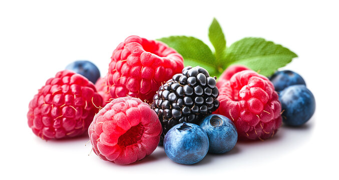 mix of berries on a white background