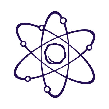 Atomic structure icon representing fundamental science and the building blocks of matter