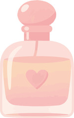 Pink Perfume Bottle with Heart Icon Vector