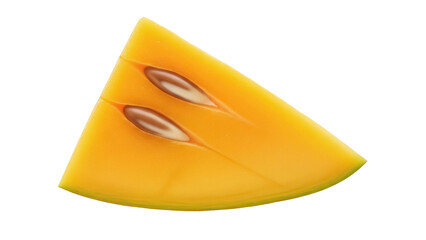 Ripe mango slice PNG isolated on transparent background, tropical fruit with seeds for healthy...