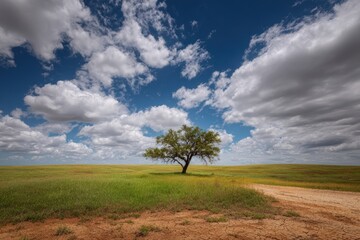 Fototapeta premium Lonely Tree in Vast Field