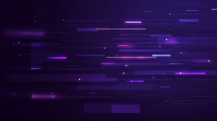 Dynamic purple background with glowing data lines and patterns on the left side