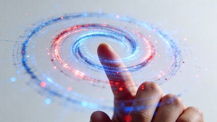 Finger touching digital spiral interface
