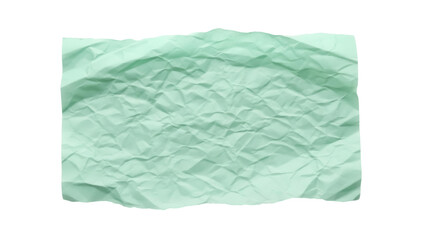 Obraz premium Light green crumpled paper texture isolated PNG, abstract background for graphic design and creative projects on transparent background
