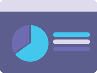 Analytics dashboard card with a pie chart on a purple interface. 
