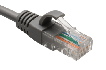 Ethernet cable connector isolated on transparent background
