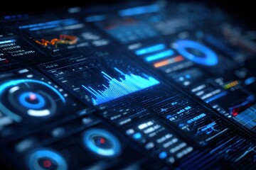 Fototapeta premium Futuristic Data Analytics Dashboard