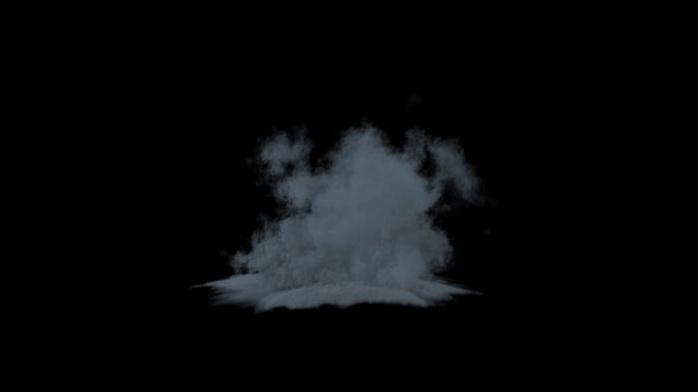 Dramatic explosion with thick smoke and flames erupting intensely