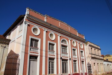 Remedios town, Cuba. Theatre building architecture in ornate colonial style.