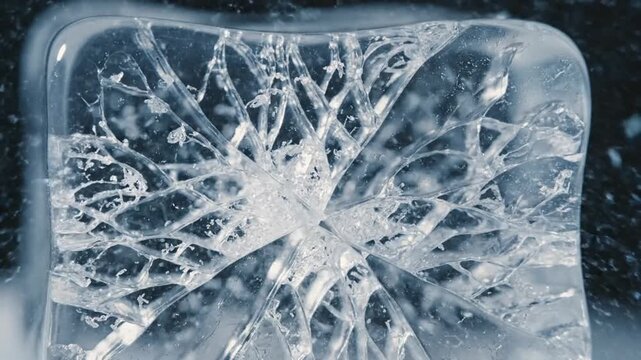 Fractured Ice: Abstract Pattern of Cracks and Transparency