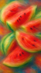 Fototapeta premium Vibrant abstract watermelon art mobile wallpaper