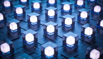 Abstract Blockchain Network Background for Digital Technology