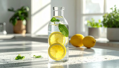 lemonade with lime and mint