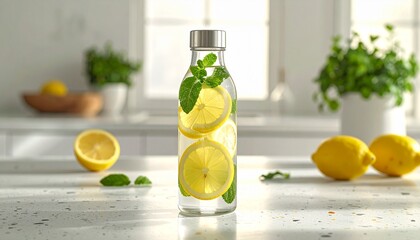 lemonade with lime and mint