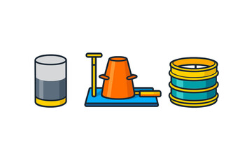Construction Material Testing Icons