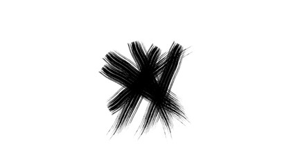 Obraz premium Black Brush Stroke Isolated on Transparent Background