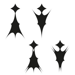 Obraz premium Sharp black shapes. Abstract Vector icons. Heraldic style elements. Unique decorative symbol group choice.