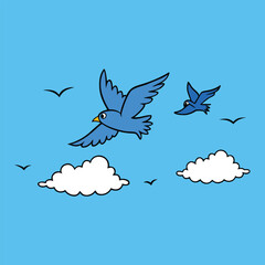 A serene blue sky drifts with soft white clouds, gently floating in calm harmony, creating a peaceful, airy atmosphere filled with light, openness, and quiet beauty.
