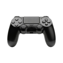 Black Gaming Controller on a Transparent Background for Interactive Entertainment and Gaming