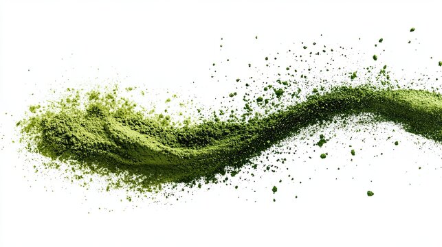 Vibrant green powder explosion in dynamic motion