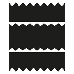 Jagged banner Vector. Black ribbon symbol. Abstract horizontal stripe. Minimalist border element.