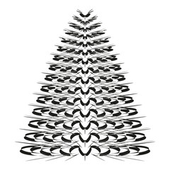 Layered triangle shape. Abstract tree Vector. Geometric pyramid symbol icon. Symmetric structure element artwork.