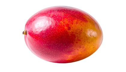 Fototapeta premium A vibrant, ripe mango fruit showcasing a blend of red, orange, and yellow hues with subtle variations and a smooth skin