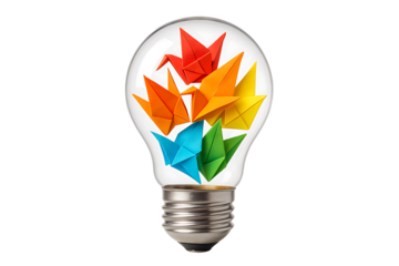 Origami creativity isolated on transparent background