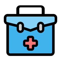 Obraz premium First Aid Kit Line Icon - Medical Safety and Health Symbol