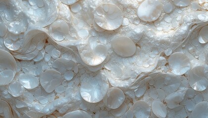 Close-up of white mother of pearl shell texture background