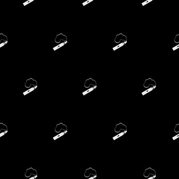 Vaping seamless pattern isolated on black background