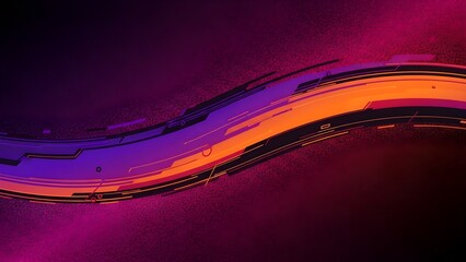 Vibrant Digital Waveform with Purple, Orange, and Pink Hues, Abstract Electronic Background