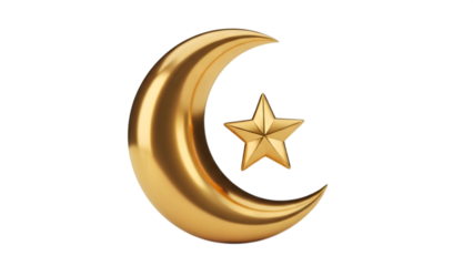 Golden crescent and star