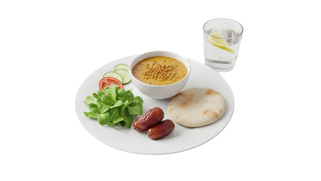 Mediterranean style meal with hummus and pita