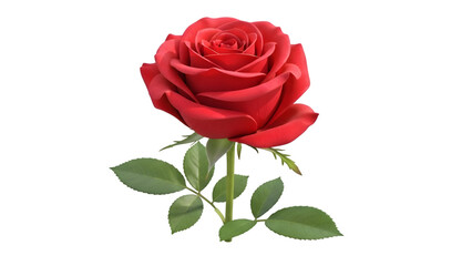 Naklejka premium Single red rose