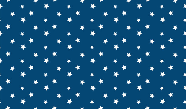 Seamless star pattern on dark blue background