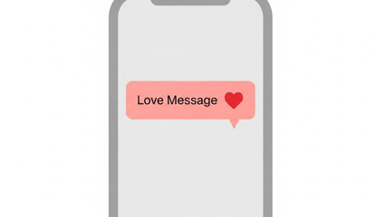 Smartphone displaying love message notification in pink bubble for Valentine's Day  
