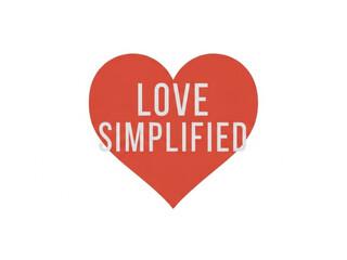 Heart symbol with text "Love Simplified" for Valentine's Day  