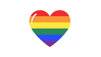 Rainbow heart symbol representing love and diversity for valentine's day  