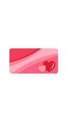 Red card with heart designs in smooth style for valentine's day  